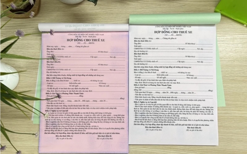 Mẫu hợp đồng thuê xe