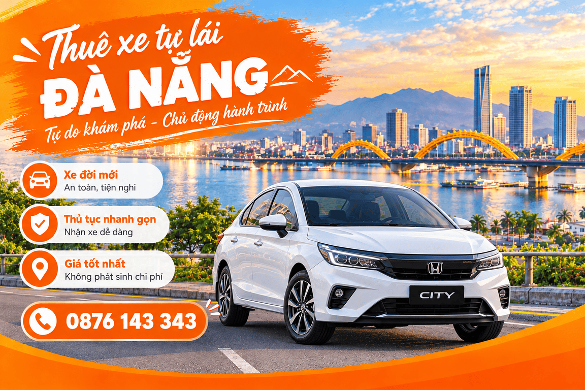 Thuê xe Honda City tự lái tại Đà Nẵng | Giá KM chỉ 600k/ngày thue xe Honda City tu lai tai da nang